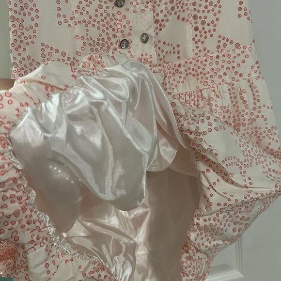 Cute pink dot dress in white, size S - Picture 3 of 3